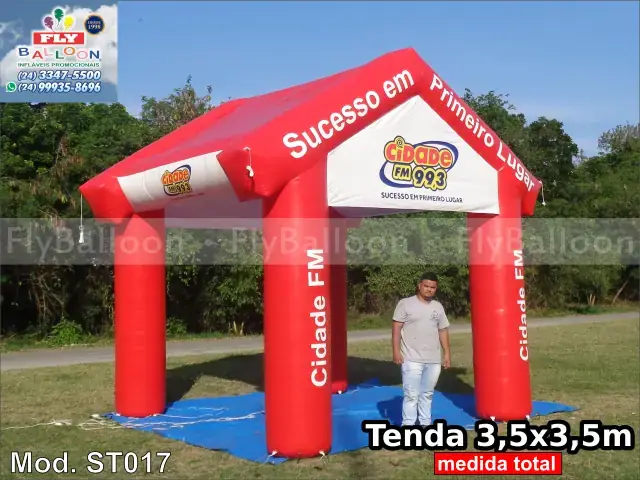 Stand inflável promocional personalizado para Rádio Cidade 99 FM