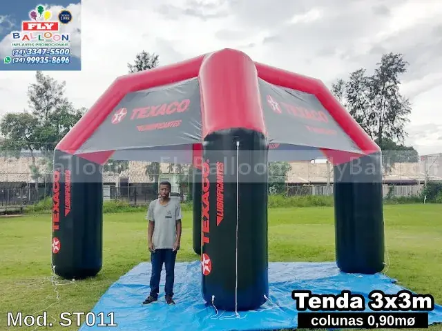 Stand inflável promocional personalizado para Texaco Lubrificantes